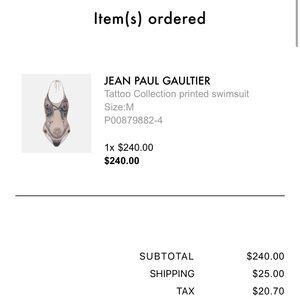 Jean Paul Gaultier Multicolor Tattoo Swimsuit